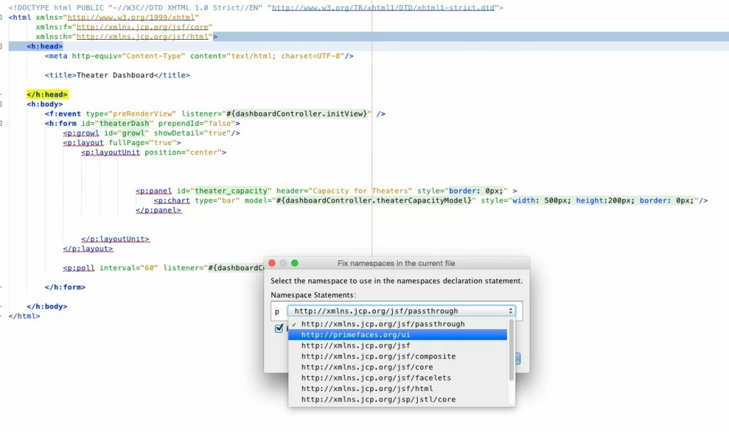 Figure 2: Fix namespaces in XHTML