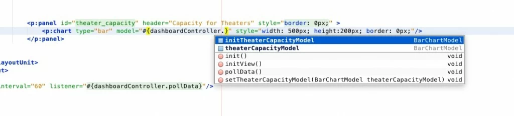 Figure 3: Auto-completion in Expression Language