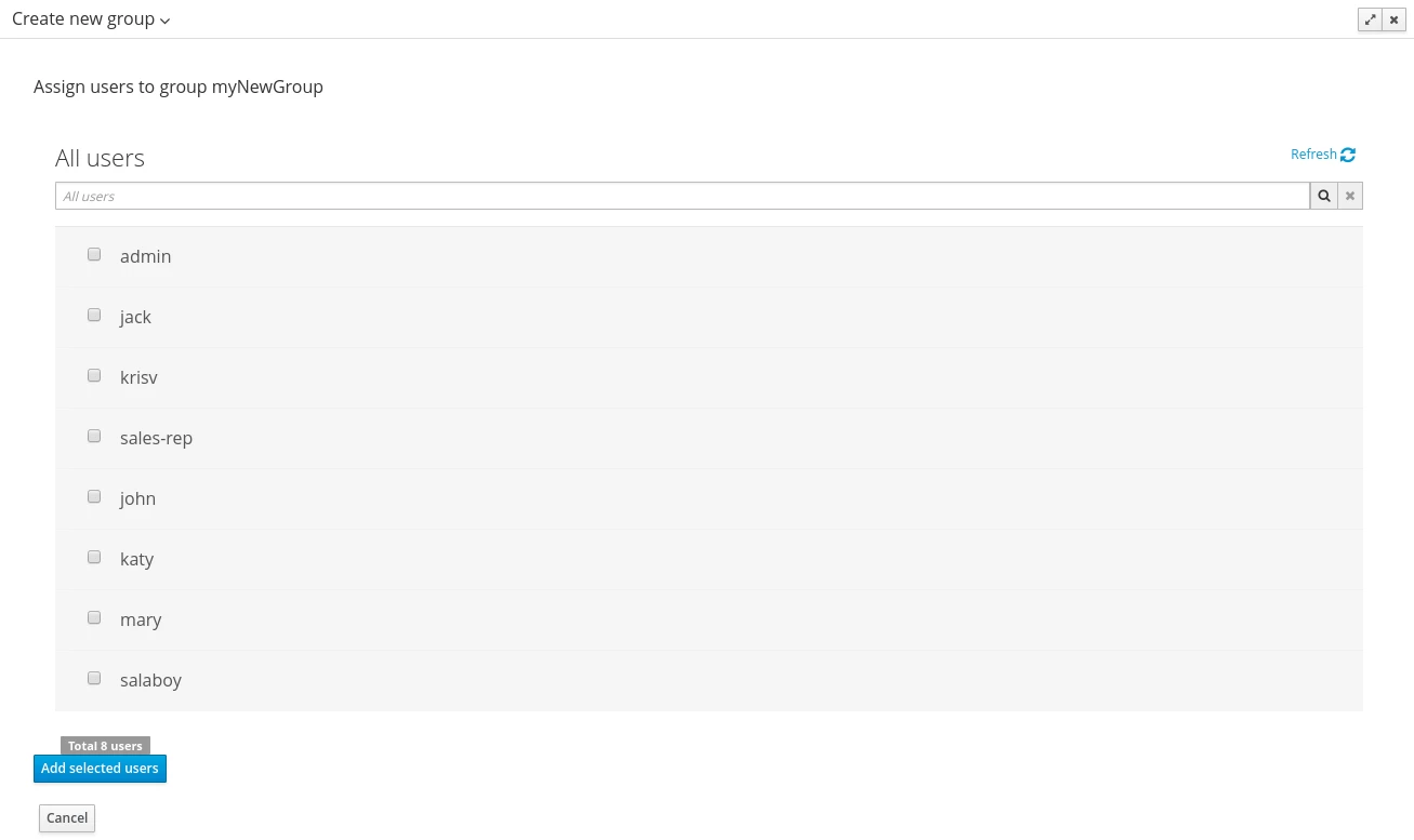 Assign users to the recently created group