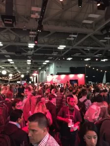 Red Hat booth swamped, all t-shirts and hats gone in first hour... amazing!