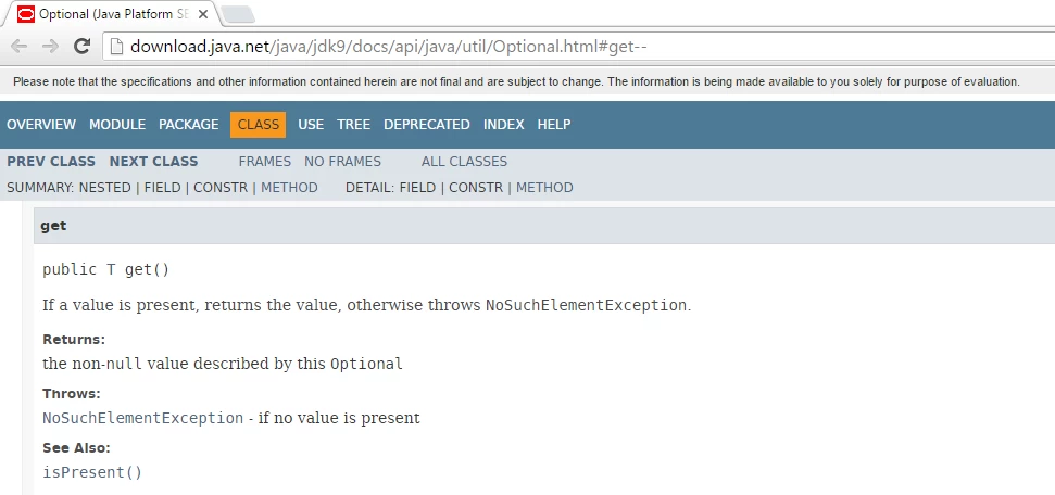JDK9OptionalGetNotYetDeprecated
