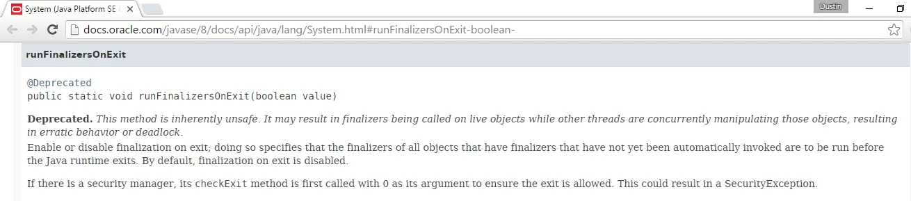 JavaSE8DeprecatedSystemRunFinalizersOnExit