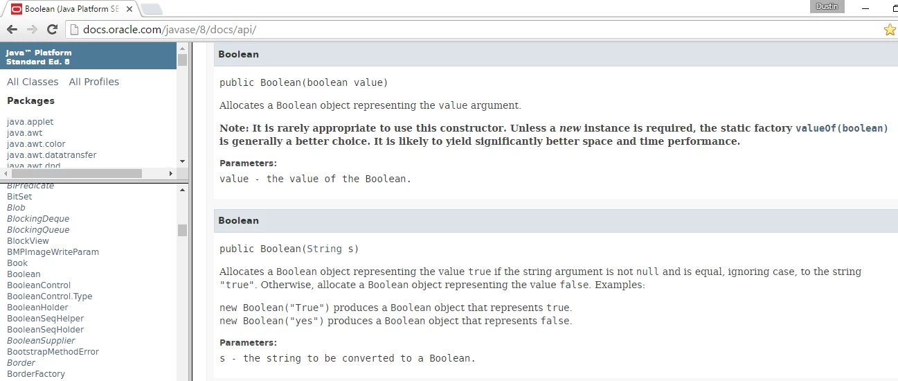 JavaSE8NotDeprecatedBooleanConstructors