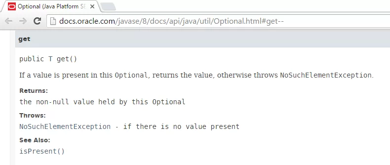 JavaSE8OptionalGetNotDeprecated