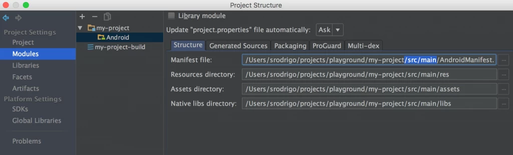 scala-on-android_proj-structure-module