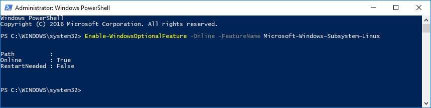 20161121-enablingwindowssubsystemlinuxinpowershell