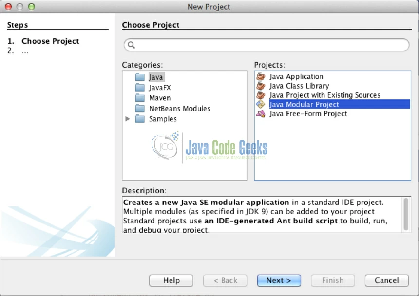 Fig. 10 - New Java Modular Project