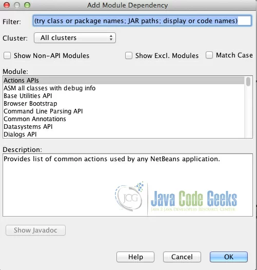 Fig. 14 - NetBeans improvement; search for modules' dependencies