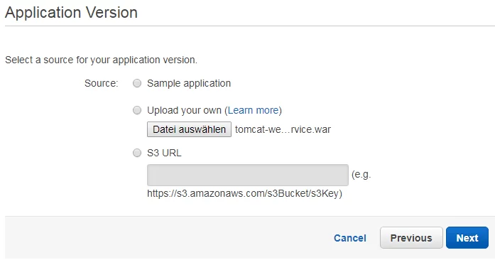 Amazon Elastic Beanstalk application version