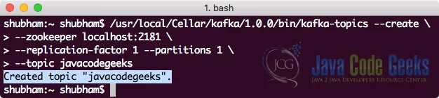 Spring Apache Kafka - Kafka create topic