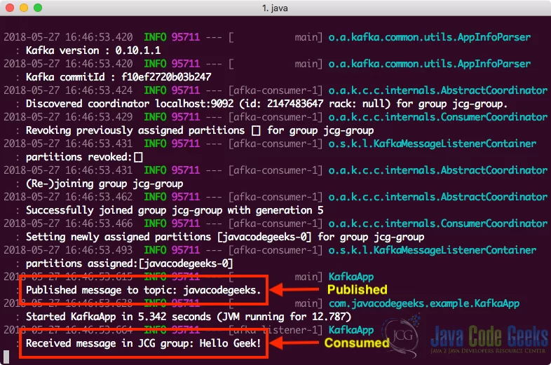 Spring Apache Kafka - Running project