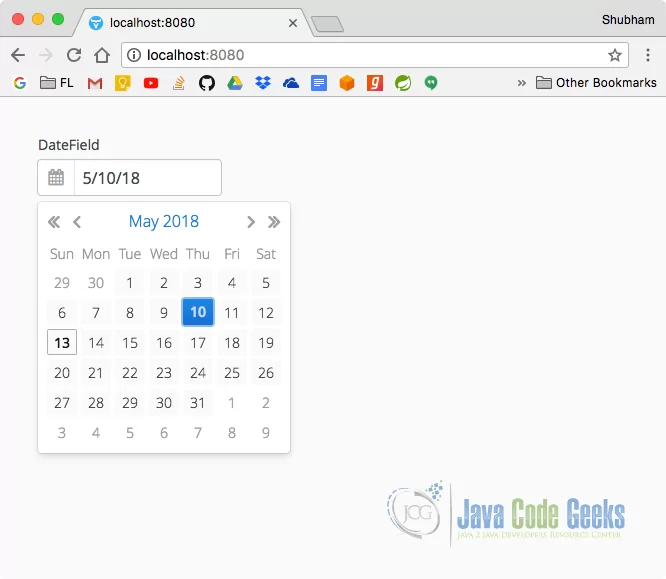 Vaadin DateField component