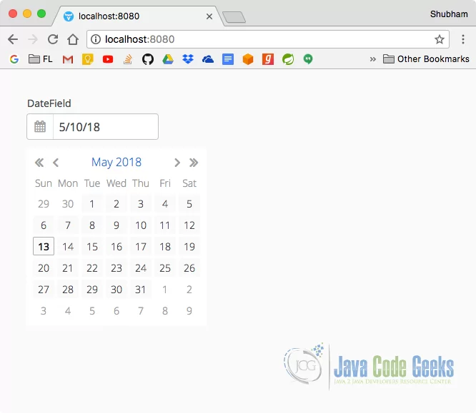 Vaadin InLine DateField component