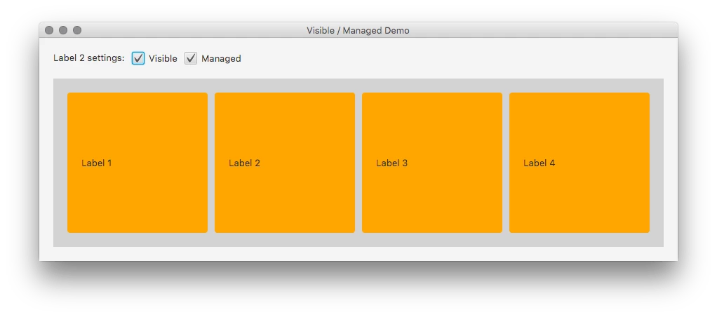 JavaFX visible managed