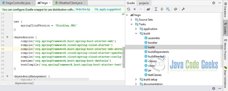 Feign Client - Run the build Gradle task