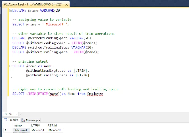 remove leading and trailing