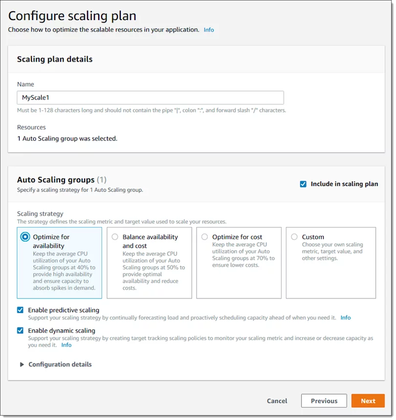 Auto Scaling on AWS - Predictive Scaling Configuration