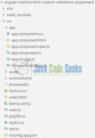 Angular 6 Reactive Forms Validation - Application Structure