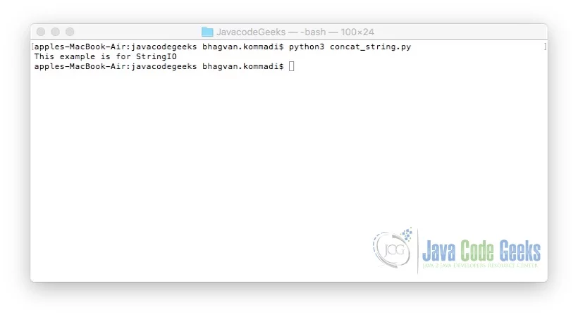Python String Append - string io