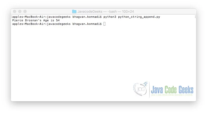 Python String Append - format method