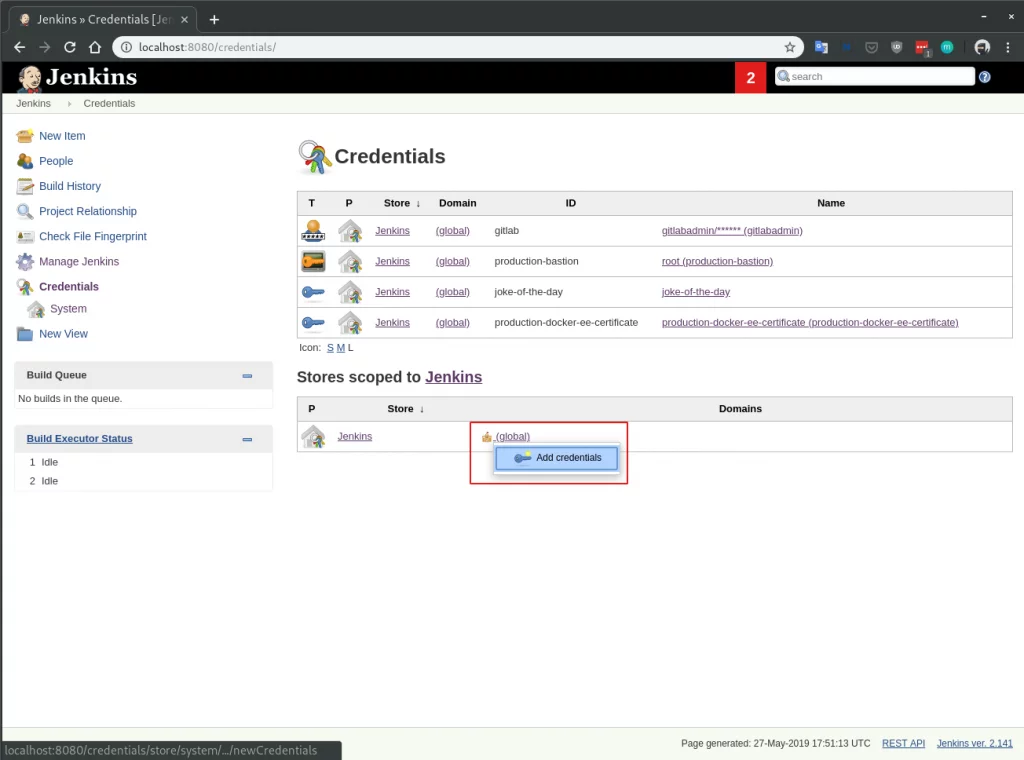 Jenkins credentials