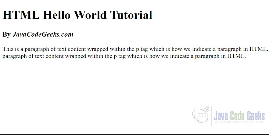 HTML Hello World - Body Section