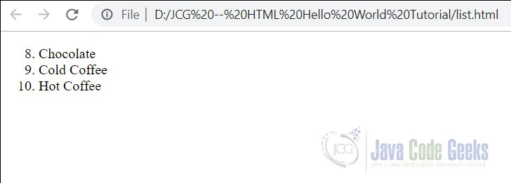 HTML Hello World - Lists Demo