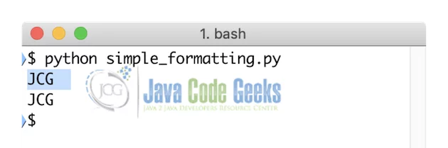 Python Formatting Strings - Left align String