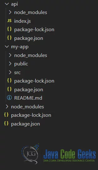 ReactJS File Upload - Project Structure