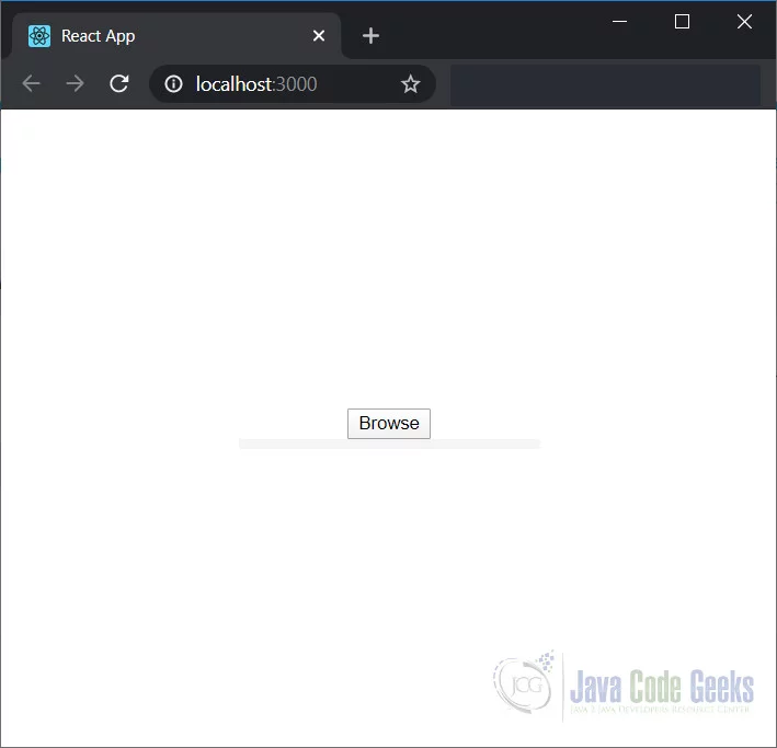 ReactJS File Upload - Project Output