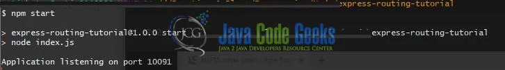 Express.js routing - starting the app