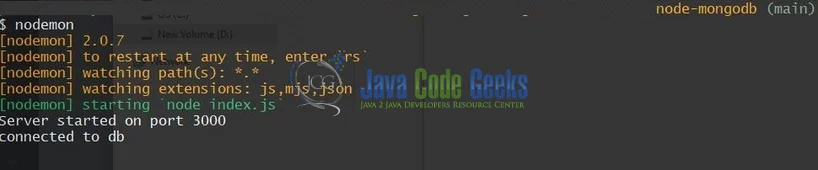node js mongo db tutorial - starting the app