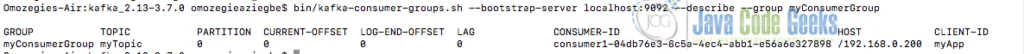 Fig 1: Output from using the --describe --group command
