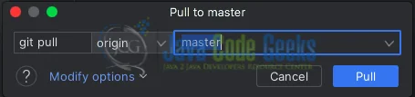 Pull Changes - git intellij integration