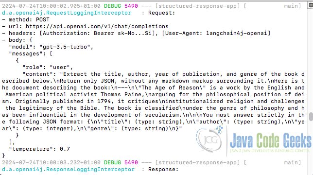 structured json output