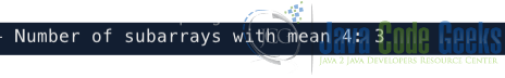 java count subarrays average value example output