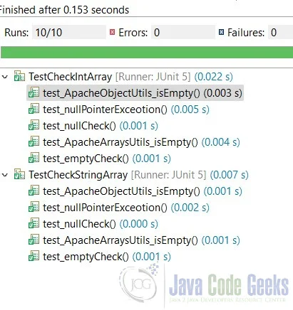 Array Check Null Empty Test Results