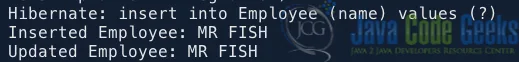 Java Hibernate Example Output for Changing Field Values Before Update and Insert