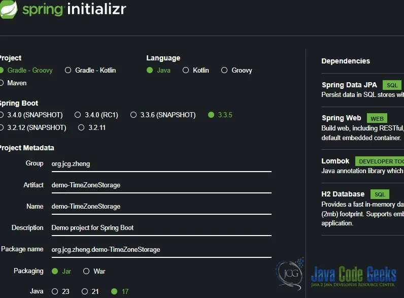 Hibernate TimeZoneStorage Project