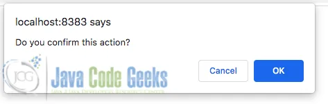 Screenshot of a confirmation alert - Java Selenium handling alerts and popups.