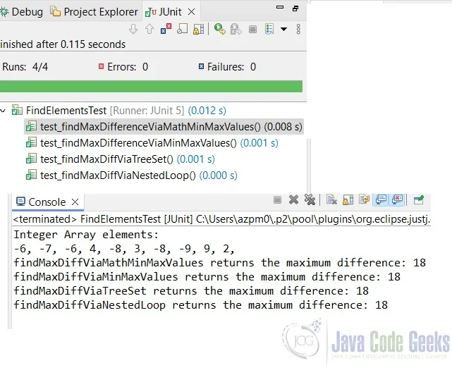 elements max difference array tests