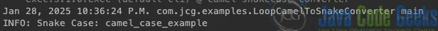 java camel snake case conversion example output
