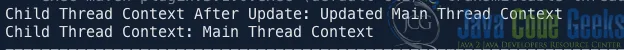 Output of the Java Transmittable Thread Local Demo