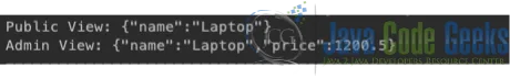 Java Jackson dynamic field ignore example output using @JsonView