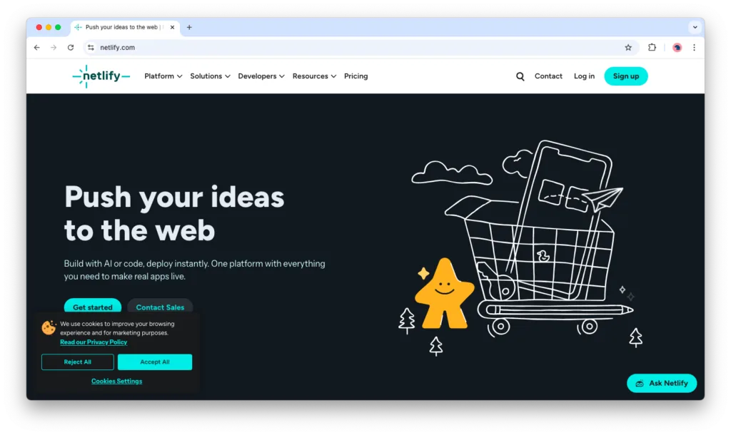 Netlify homepage - heroku alternative for depolyment