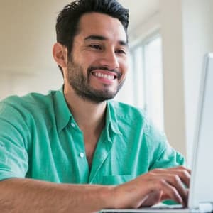 man with a laptop